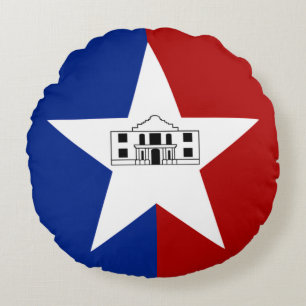 San Antonio (Texas) City flag Round Cushion