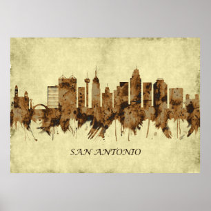 San Antonio Texas Cityscape Poster