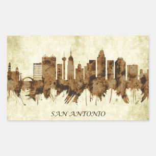 San Antonio Texas Cityscape Rectangular Sticker
