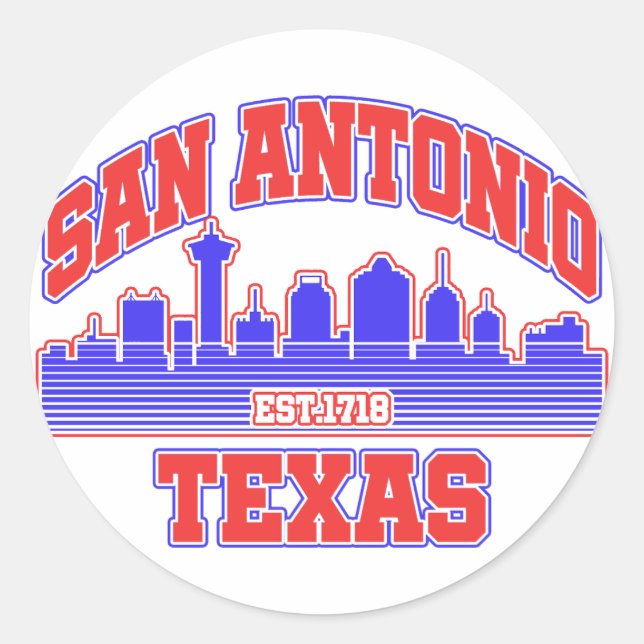 San Antonio,Texas Classic Round Sticker (Front)