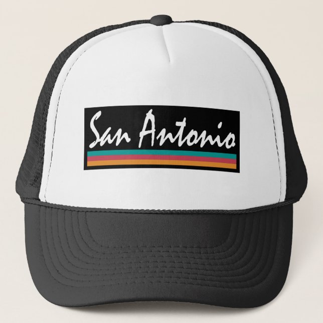 San Antonio Texas Fiesta Colours Trucker Hat (Front)
