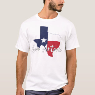 San Antonio, Texas Flag Map Men's White T-Shirt