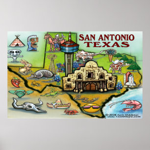 San Antonio TEXAS Map Poster