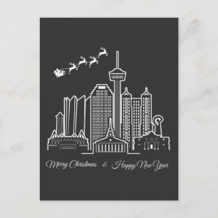 San Antonio Texas Merry Christmas Happy New Year Postcard