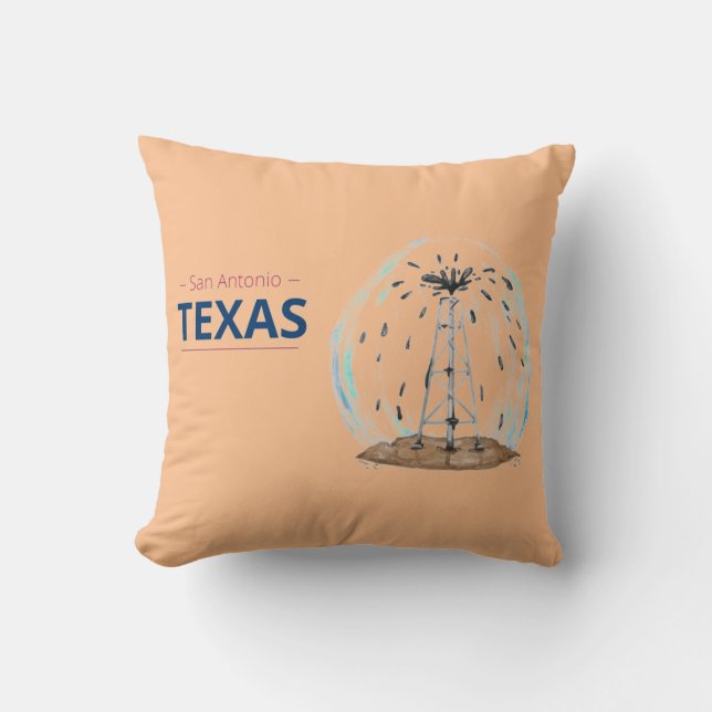 San Antonio Texas Oil Drill Cushion (Front)