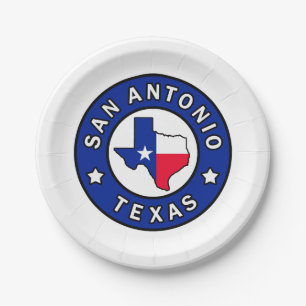 San Antonio Texas Paper Plate