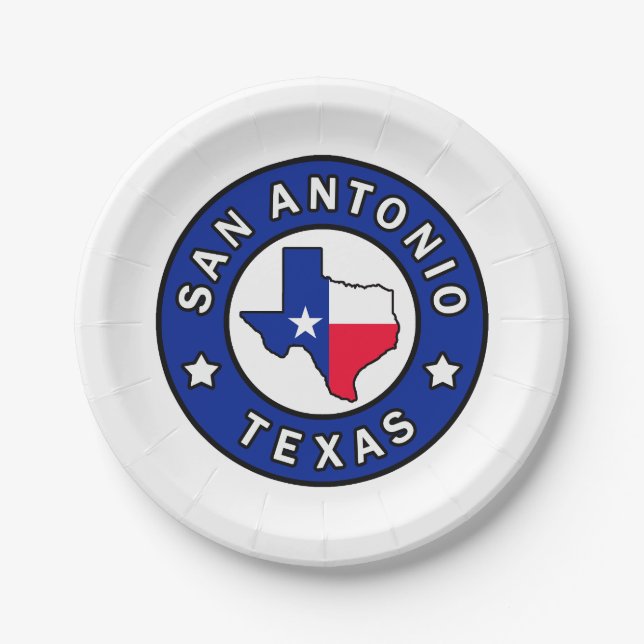 San Antonio Texas Paper Plate (Front)