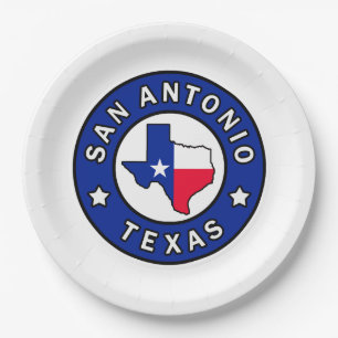 San Antonio Texas Paper Plate