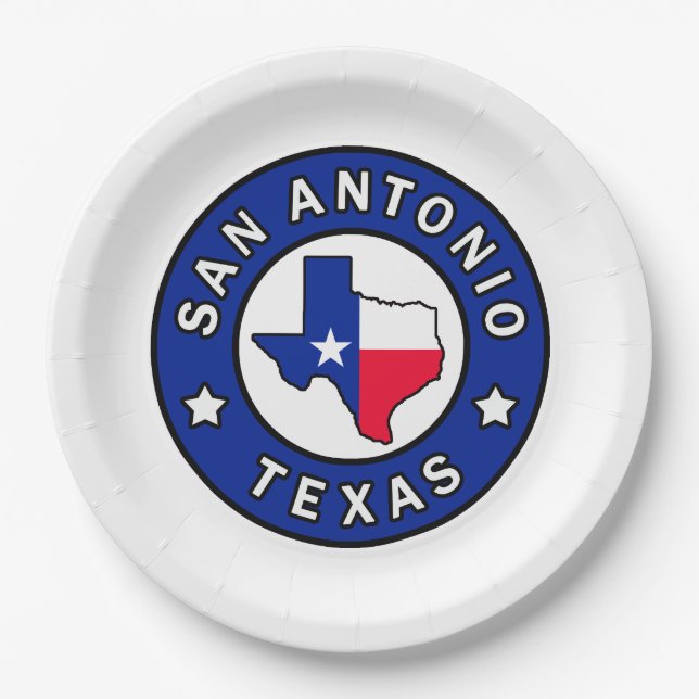 San Antonio Texas Paper Plate (Front)
