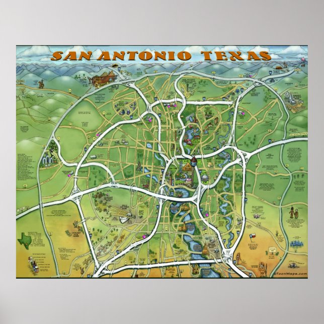 San Antonio Texas Poster (Front)