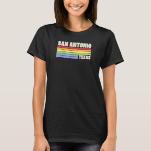 San Antonio Texas Pride Rainbow Flag Gay Pride Mer T-Shirt