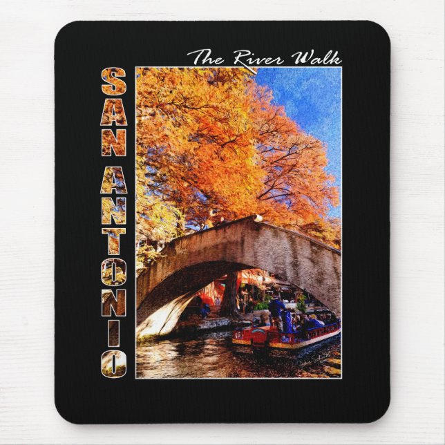 San Antonio, Texas:  River Walk Bridge Mouse Mat (Front)