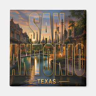 San Antonio Texas Riverwalk Travel Memories Magnet