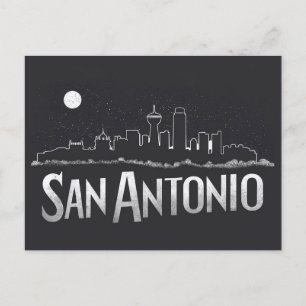 San Antonio, Texas, Silhouette, Postcard