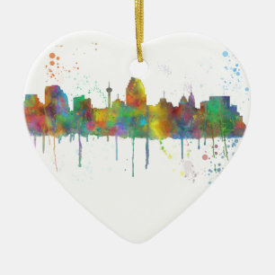 SAN ANTONIO TEXAS SKYLINE CERAMIC TREE DECORATION