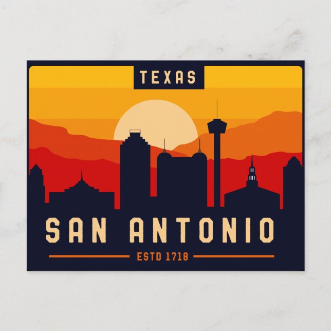 San Antonio Texas Skyline Cityscape Souvenir Postcard (Front)