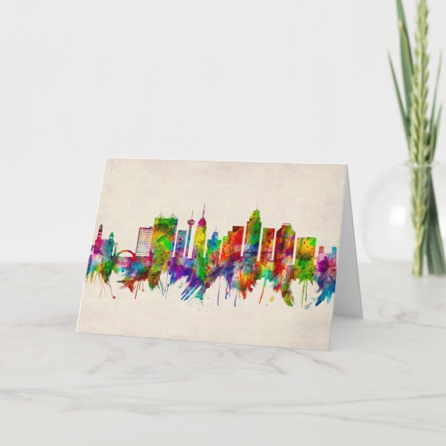 San Antonio Texas skyline Holiday Card (Front)