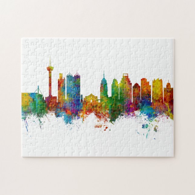San Antonio Texas Skyline Jigsaw Puzzle (Horizontal)