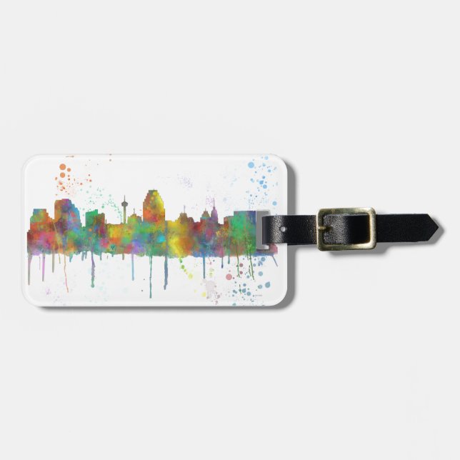 SAN ANTONIO TEXAS SKYLINE LUGGAGE TAG (Front Horizontal)
