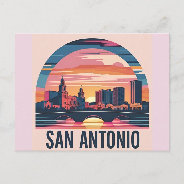 San Antonio Texas skyline Postcard (Front)