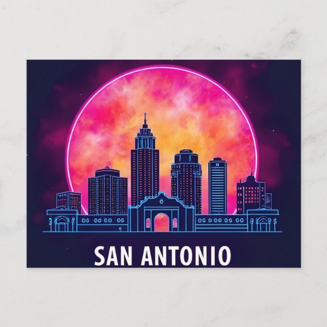 San Antonio Texas skyline Postcard (Front)