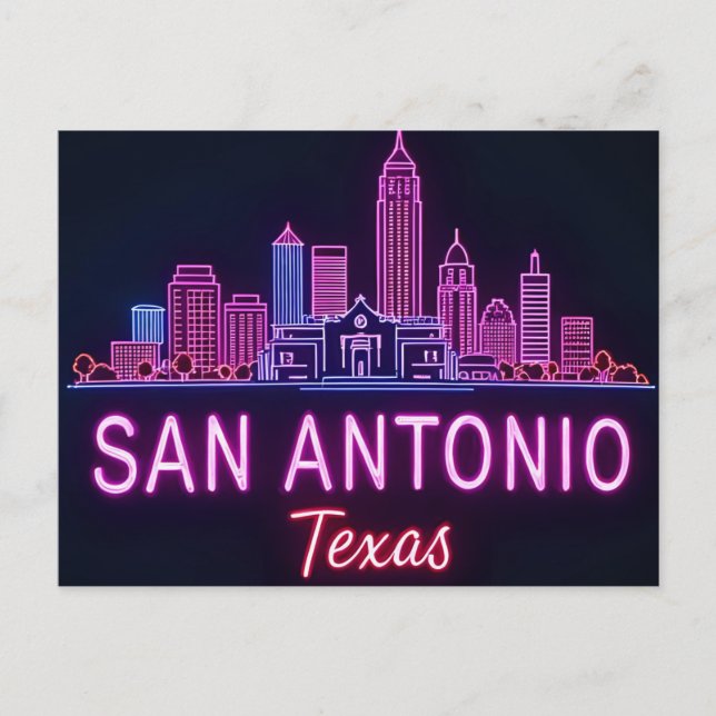 San Antonio Texas skyline Postcard (Front)