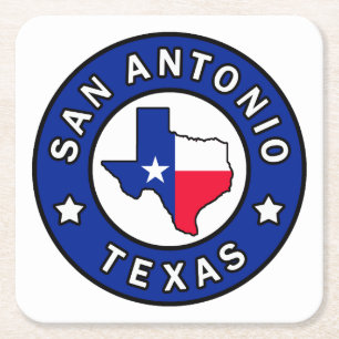 San Antonio Texas Square Paper Coaster