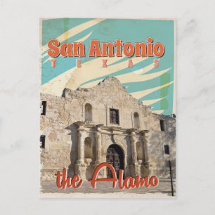 San Antonio, Texas, The Alamo Travel Poster Postcard
