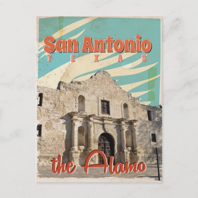 San Antonio, Texas, The Alamo Travel Poster Postcard (Front)