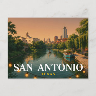 San Antonio Texas Travel Postcard   River Walk 