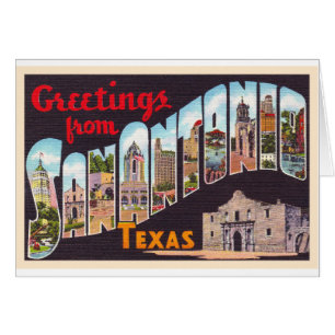 San Antonio Texas TX Vintage Large Letter Postcard