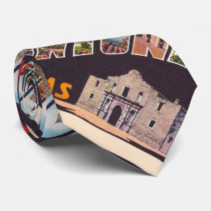 San Antonio Texas TX Vintage Large Letter Postcard Tie