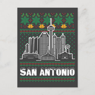 San Antonio Texas Ugly Christmas Postcard