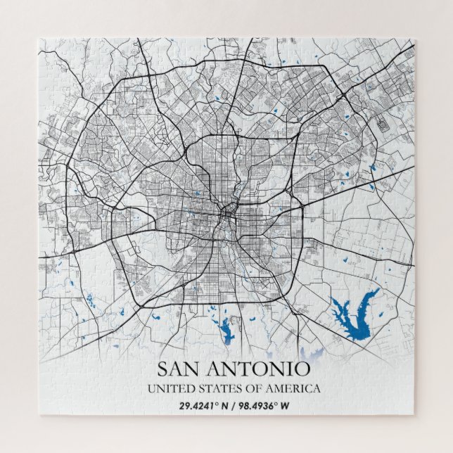 San Antonio Texas USA City Travel City Map  Jigsaw Puzzle (Vertical)