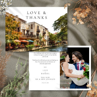 San Antonio Texas Wedding Photo Thank You Card