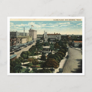 San Antonio TX Alamo Plaza, 1923 Vintage Inspired Postcard