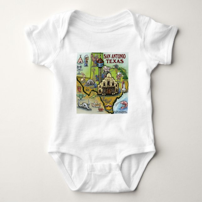 San Antonio TX Baby Bodysuit (Front)