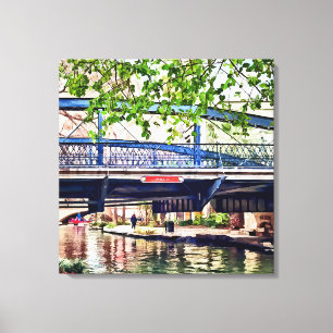 San Antonio TX - Bridge on Paseo Del Rio Canvas Print