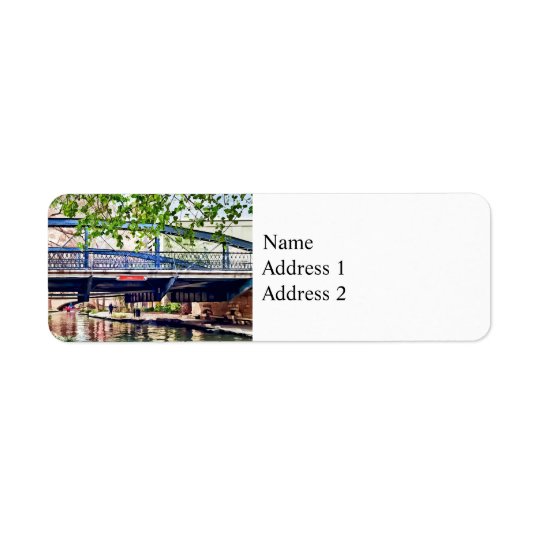 San Antonio TX - Bridge on Paseo Del Rio Return Address Label