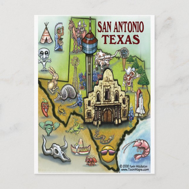 San Antonio TX Postcard (Front)