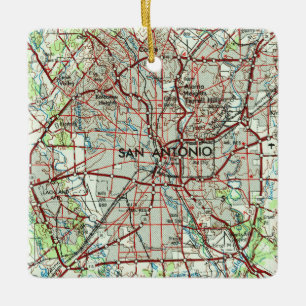 San Antonio Vintage Topo Ceramic Ornament