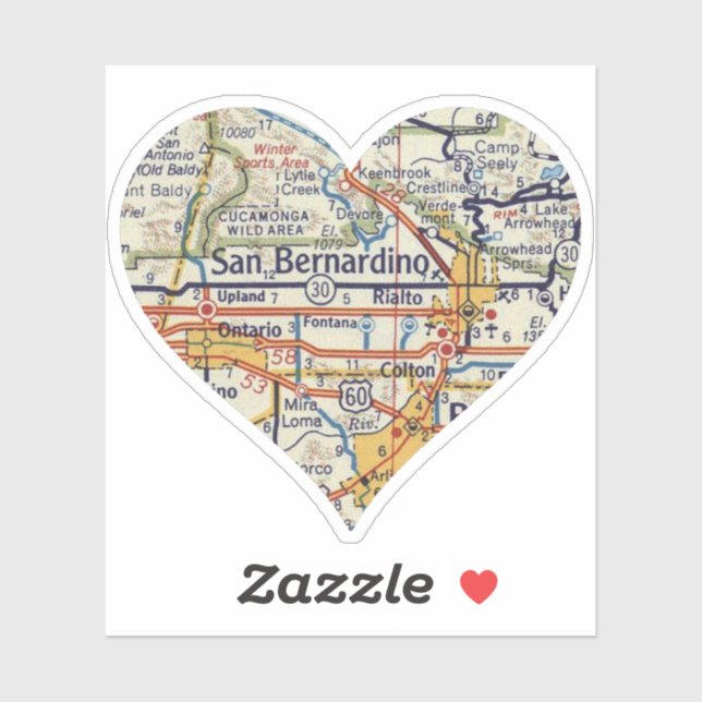 San Bernadino Vintage Map (Sheet)