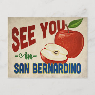 San Bernardino California Apple - Vintage Travel Postcard