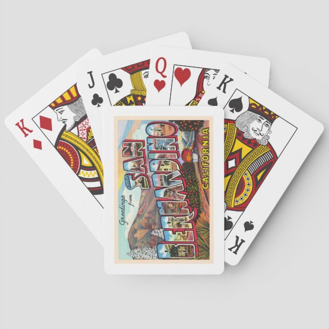 San Bernardino California CA Large Letter Postcard Playing Cards (Back)