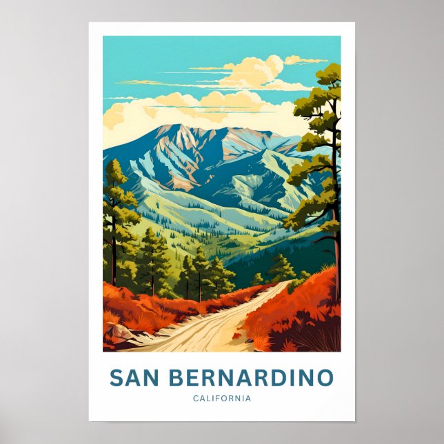 San Bernardino California Travel Print (Front)