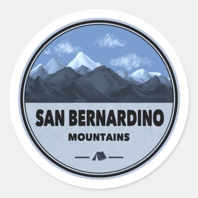 San Bernardino Mountains California Camping Classic Round Sticker (Front)