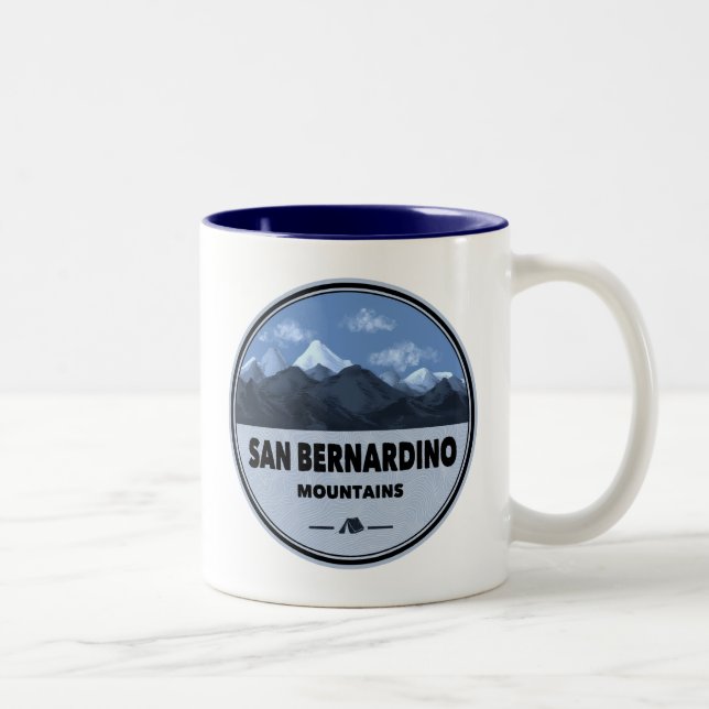 San Bernardino Mountains California Camping Two-Tone Coffee Mug (Right)