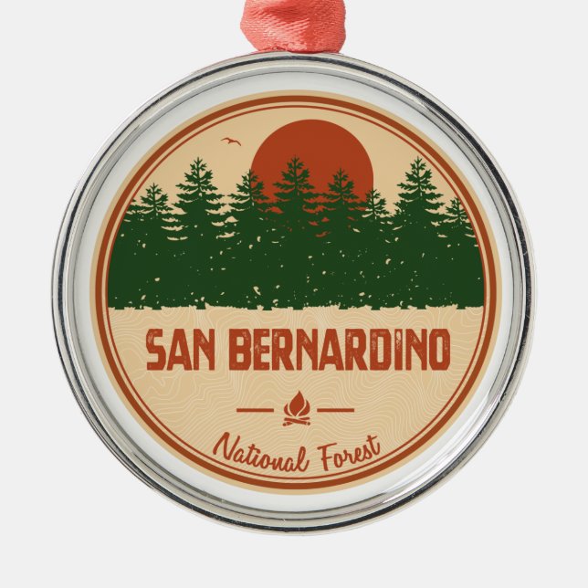 San Bernardino National Forest Metal Tree Decoration (Front)