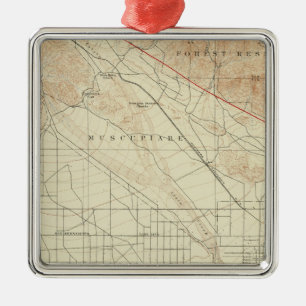 San Bernardino quadrangle showing San Andreas Rift Metal Tree Decoration