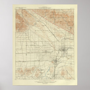 San Bernardino quadrangle showing San Andreas Rift Poster